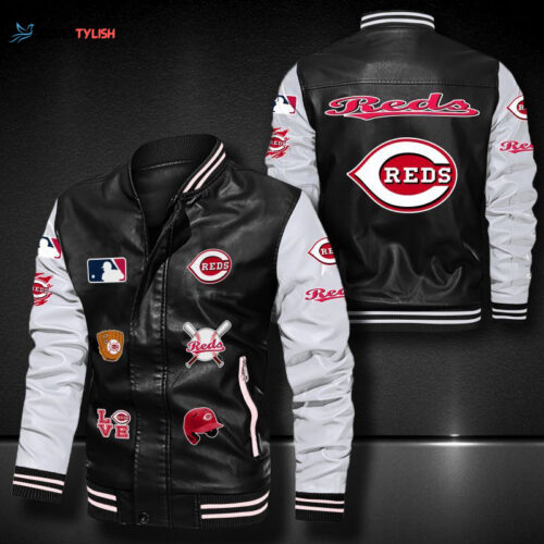 Cincinnati Reds Leather Bomber Jacket