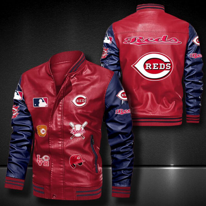 Cincinnati Reds Leather Bomber Jacket
