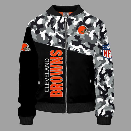 Cleveland Browns Camouflage Black Bomber Jacket