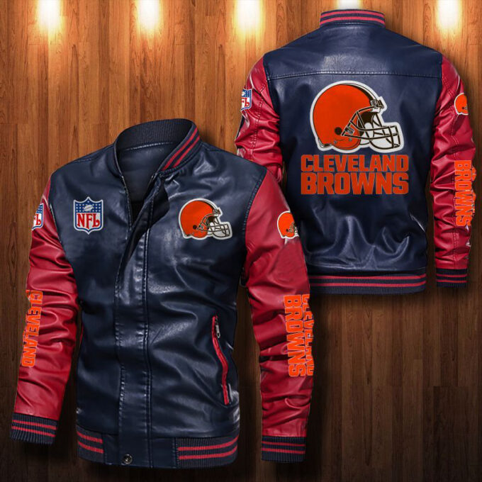 Cleveland Browns Leather Bomber Jacket
