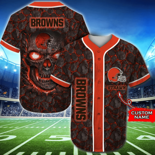 Cleveland Browns NFL 3D Personalized Baseball Jersey  For Men Women