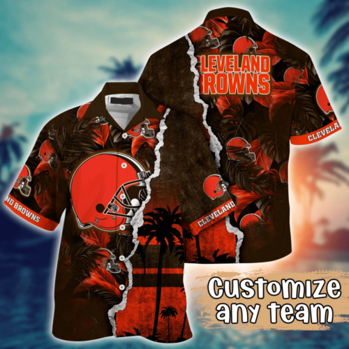 Cleveland Browns NFL Flower Hawaii Shirt  For Fans, Custom Summer Football Shirts