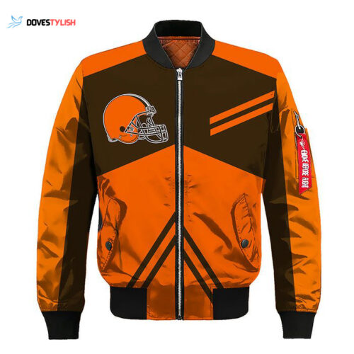 Cleveland Browns Orange Brown Bomber Jacket