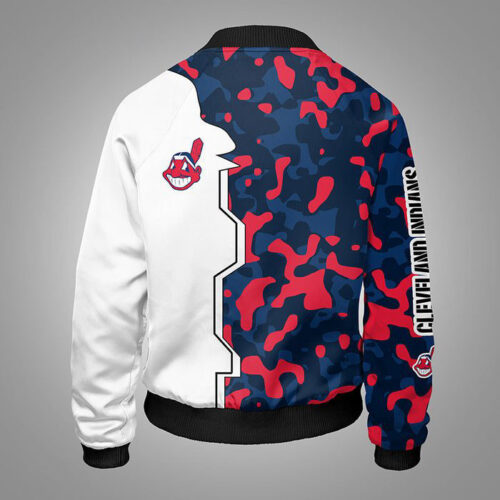 Cleveland Indians Camouflage Red Blue Bomber Jacket