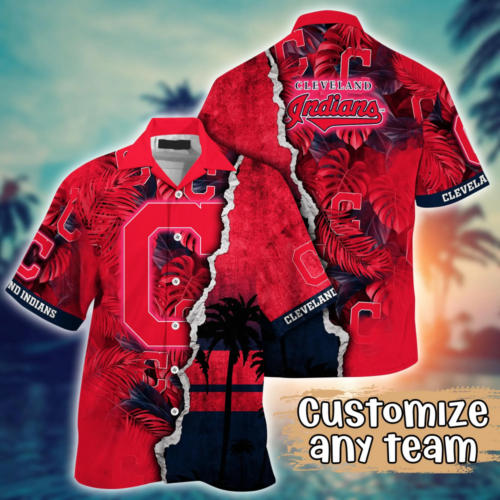 Cleveland Indians MLB Flower Hawaii Shirt   For Fans, Custom Summer Football Shirts