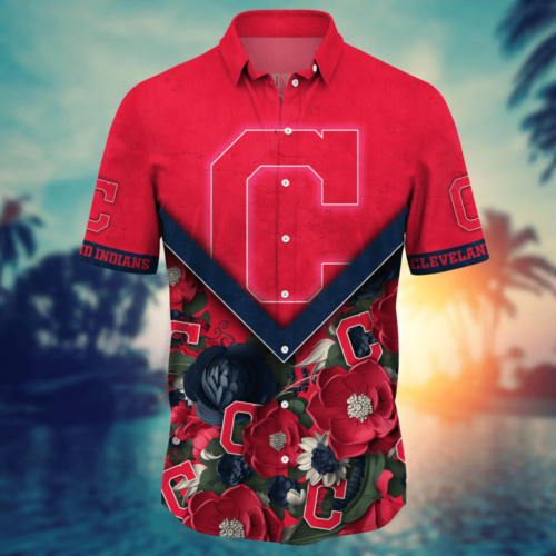 Cleveland Indians MLB Flower Hawaii Shirt And Tshirt For Fans, Custom Summer Football Shirts