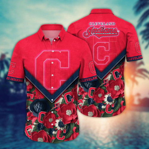 Cleveland Indians MLB Flower Hawaii Shirt And Tshirt For Fans, Custom Summer Football Shirts