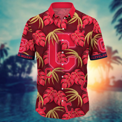 Cleveland Indians MLB Flower Hawaii Shirt   For Fans, Summer Football Shirts