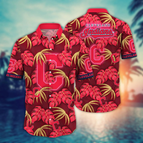 Cleveland Indians MLB Flower Hawaii Shirt   For Fans, Summer Football Shirts