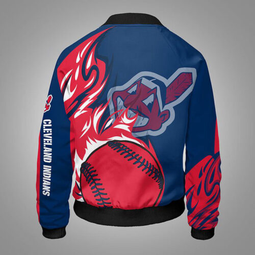 Cleveland Indians Red Blue Bomber Jacket