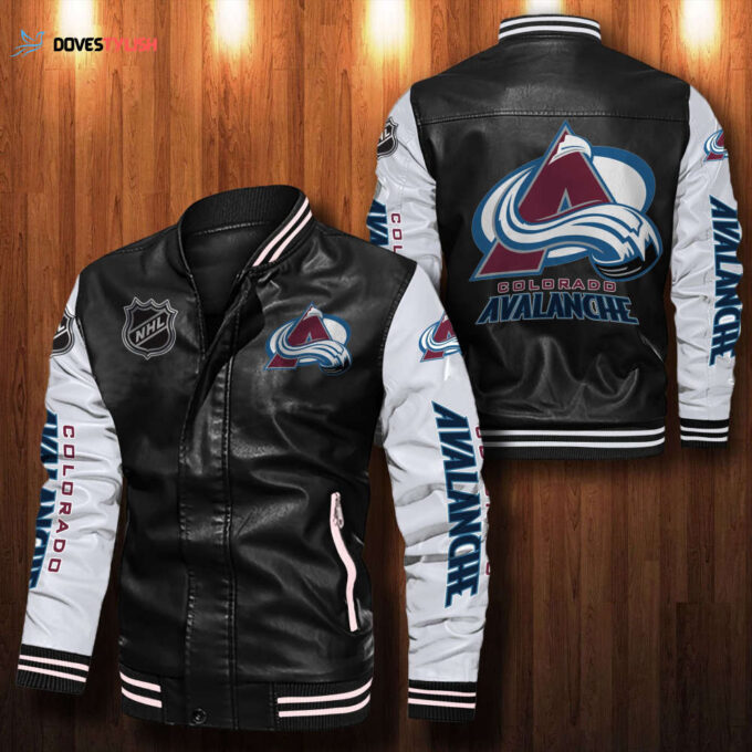 Colorado Avalanche Leather Bomber Jacket