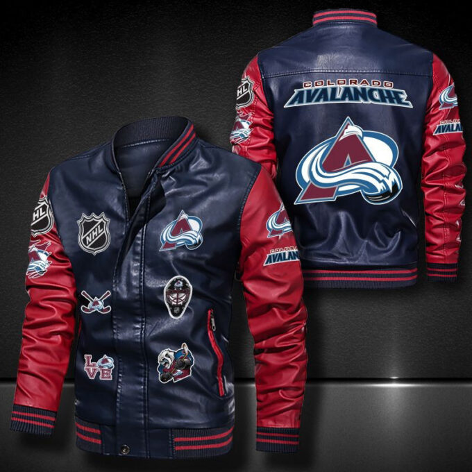 Colorado Avalanche Leather Bomber Jacket