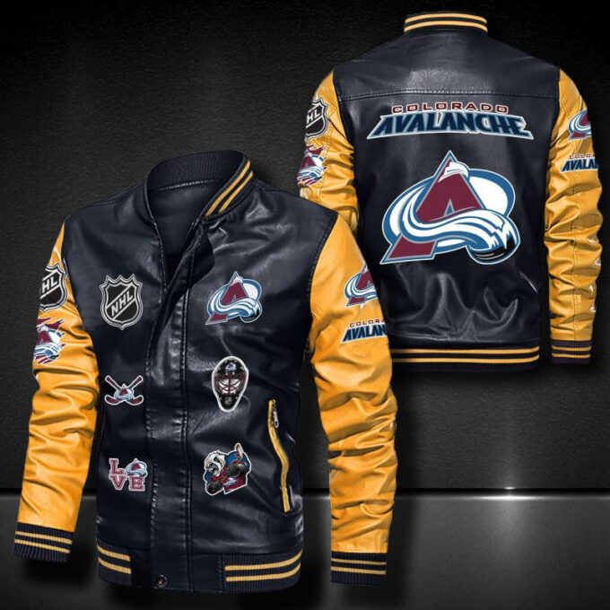 Colorado Avalanche Leather Bomber Jacket