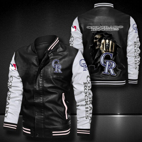 Colorado Rockies Leather Bomber Jacket