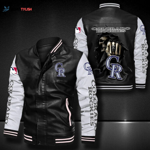 Colorado Rockies Leather Bomber Jacket