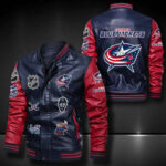 Columbus Blue Jackets Leather Bomber Jacket