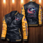 Columbus Blue Jackets Leather Bomber Jacket