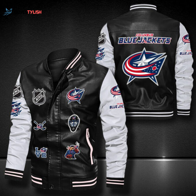 Columbus Blue Jackets Leather Bomber Jacket