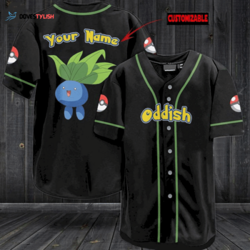 Custom Name Pokemon Oddish Pokemon Anime 82 Baseball Jersey Gift For Lover Jersey 267