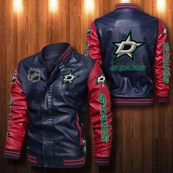 Dallas Stars Leather Bomber Jacket