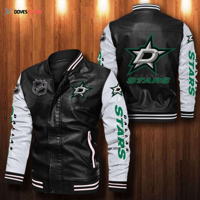 Dallas Stars Leather Bomber Jacket