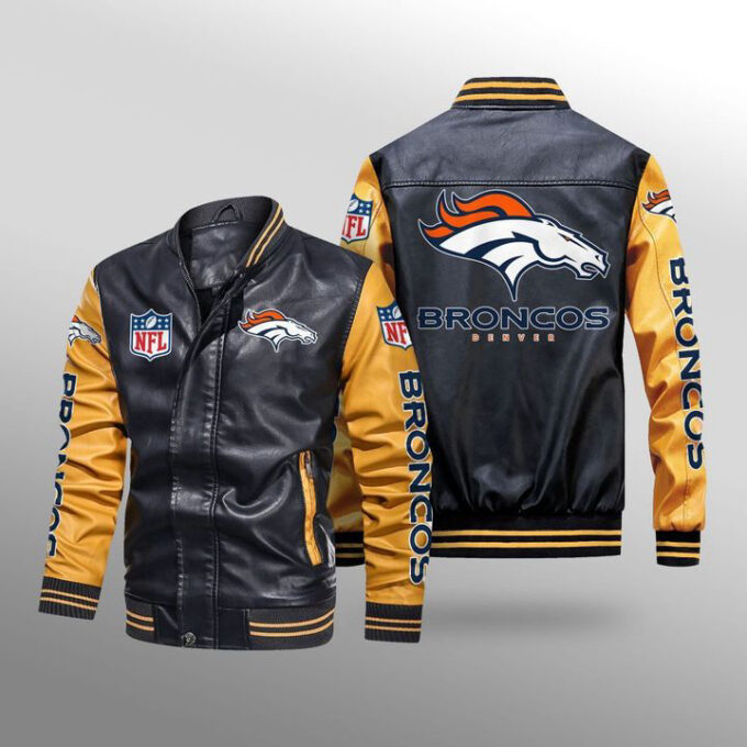 Denver Broncos Leather Bomber Jacket