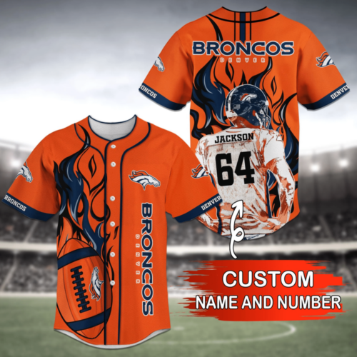 Denver Broncos Personalized Baseball Jersey Shirt For NFL Fans