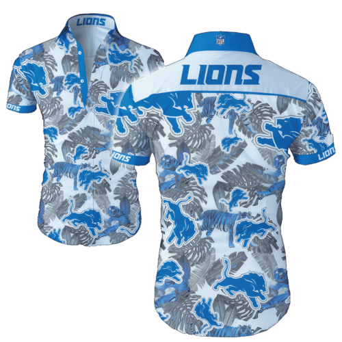 Detroit Lions Hawaiian Shirt Beach Shirt NFL Summer Button Up For Fans