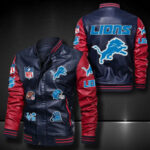 Detroit Lions Leather Bomber Jacket