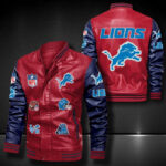 Detroit Lions Leather Bomber Jacket