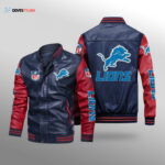 Detroit Lions Leather Bomber Jacket