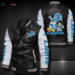 Detroit Lions Leather Bomber Jacket