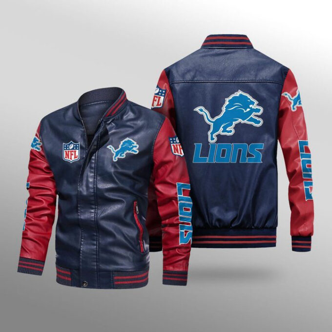 Detroit Lions Leather Bomber Jacket