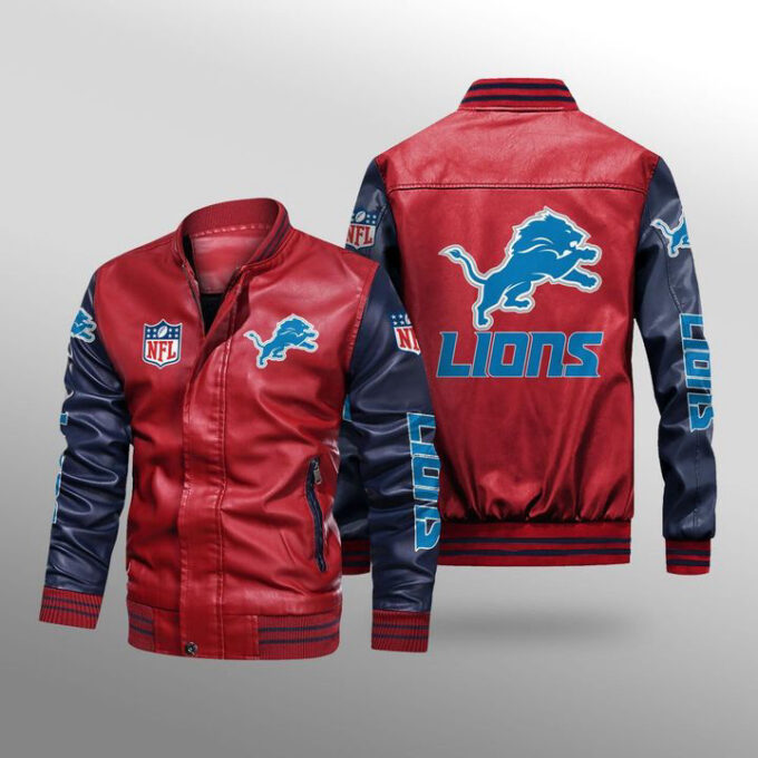 Detroit Lions Leather Bomber Jacket