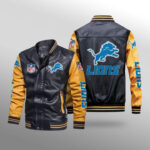 Detroit Lions Leather Bomber Jacket