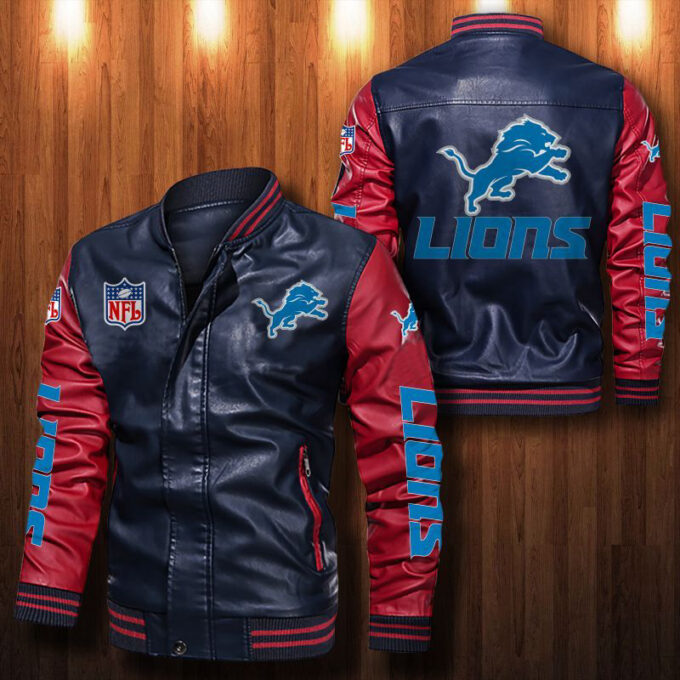 Detroit Lions Leather Bomber Jacket