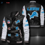 Detroit Lions Leather Bomber Jacket