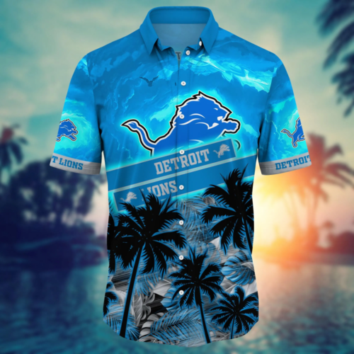 Detroit Lions NFL Flower Hawaii Shirt   For Fans, Summer Football Shirts