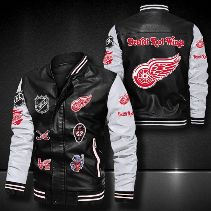 Detroit Red Wings Leather Bomber Jacket