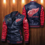 Detroit Red Wings Leather Bomber Jacket