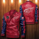 Detroit Red Wings Leather Bomber Jacket