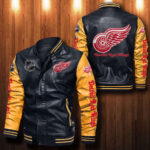 Detroit Red Wings Leather Bomber Jacket