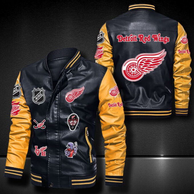 Detroit Red Wings Leather Bomber Jacket