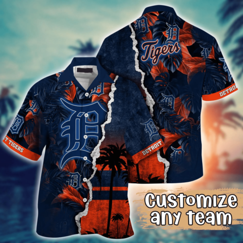 Detroit Tigers MLB Flower Hawaii Shirt   For Fans, Custom Summer Football Shirts