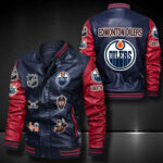 Edmonton Oilers Leather Bomber Jacket