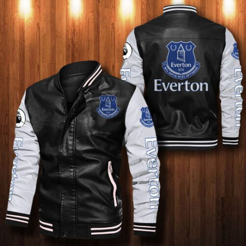 Everton Fc Leather Bomber Jacket