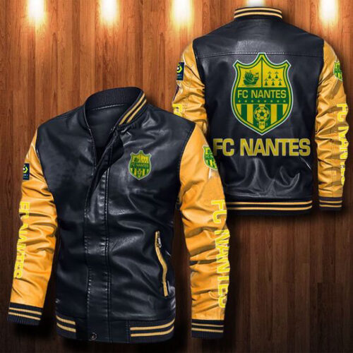 Fc Nantes Leather Bomber Jacket