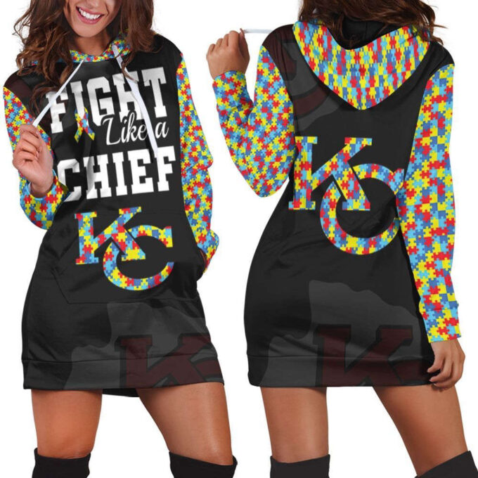 Fight Like A Kansas City Chiefs Hoodie Dress For Women