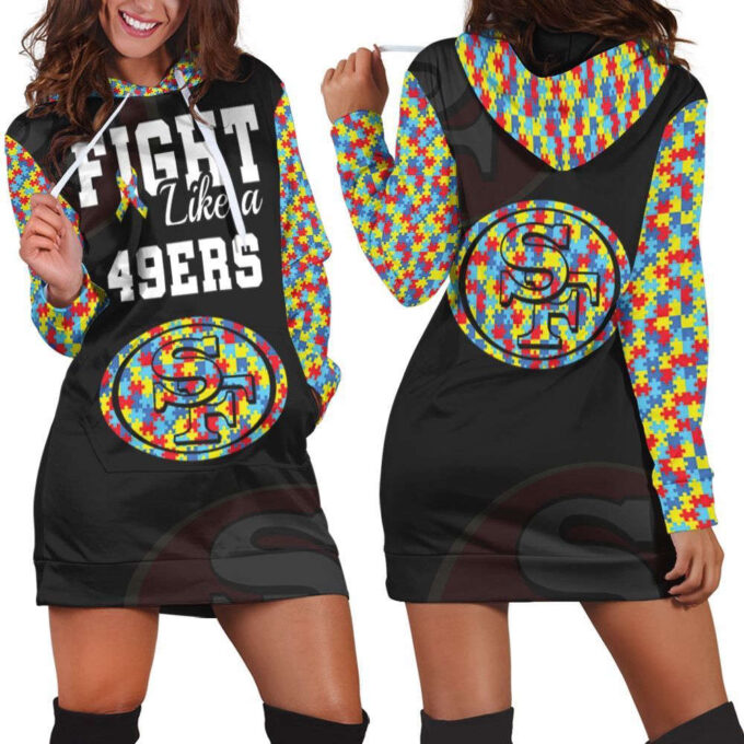 Fight Like A San Francisco 49Ers Hoodie Dress For Women