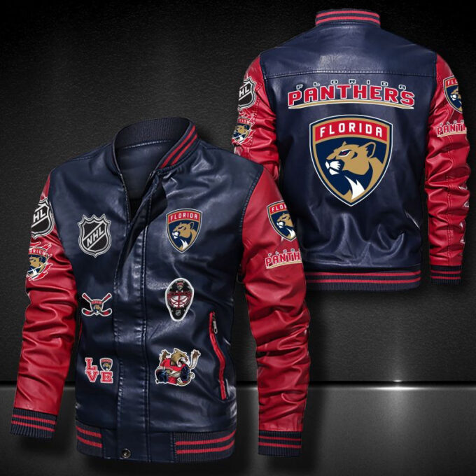 Florida Panthers Leather Bomber Jacket